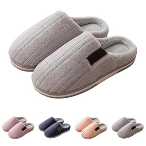 Womens Fleece Slippers Fluffy Fuzzy Memory Foam Cozy Slippers Plush Soft Warm Slippers Bedroom House Shoes