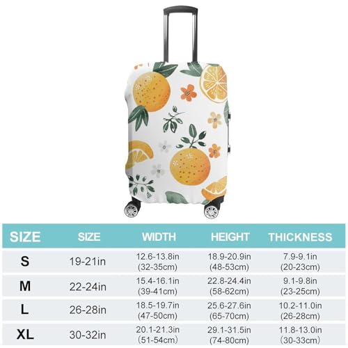 Oranges And Lemons Elastic Luggage Cover Suitcase Protector for 19-32 Inch Suitcases | Universal Stretchable Travel Bag Cover | Anti-Scratch, Washable with Zipper Closure M2
