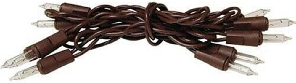 for 10 Ct Count Clear Lights Light Set Brown Wire Cord Mini Primitive Christmas Out Seasonal Ornaments Home Décor