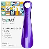 biped Schuhanzieher aus Kunststoff 18 cm – Mini Schuhlöffel, perfekt für unterwegs – Ergonomisch geformter Reiseschuhlöffel – Ideal für Kinder & Erwachsene z2798(metallic-lila)