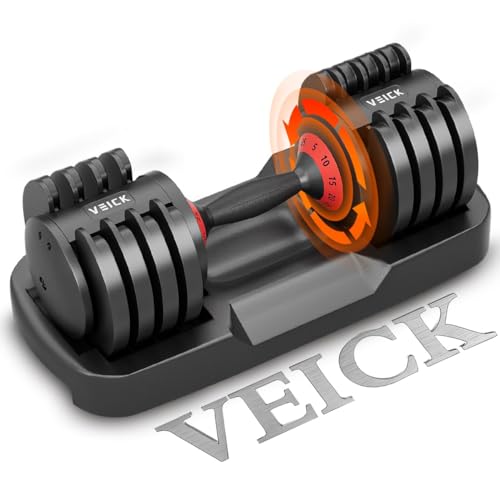 VEICK Adjustable Dumbbell, 25/55 lb Dumbbell for Men and Women, Fast Adjust...