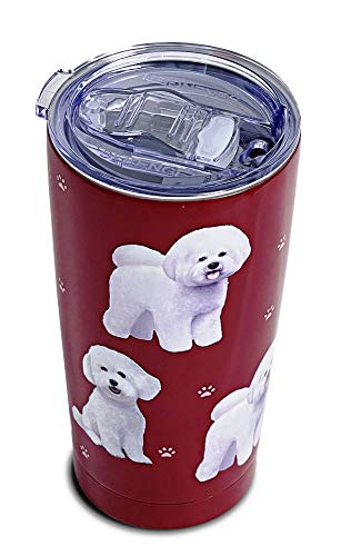 E&S Imports Bichon Frise SERENGETI 16 Oz. Stainless Steel, Vacuum Insulated Tumbler with Spill Proof Lid - 3D Print - Insulated Travel mug for Hot or Cold Drinks (115-4)