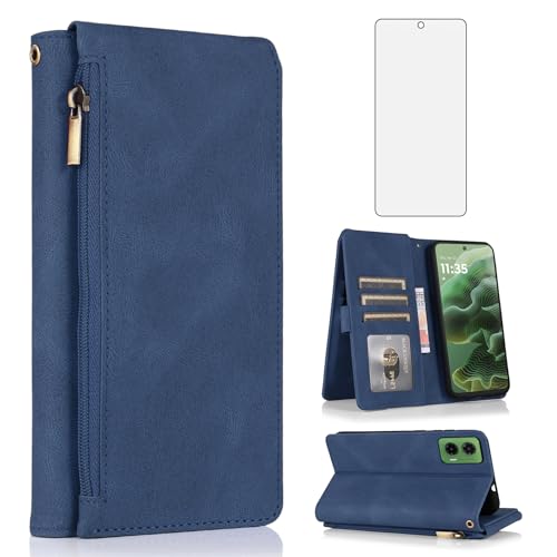 Coque Moto G35 Asuwish Housse Étui Protection Silicone Bleu