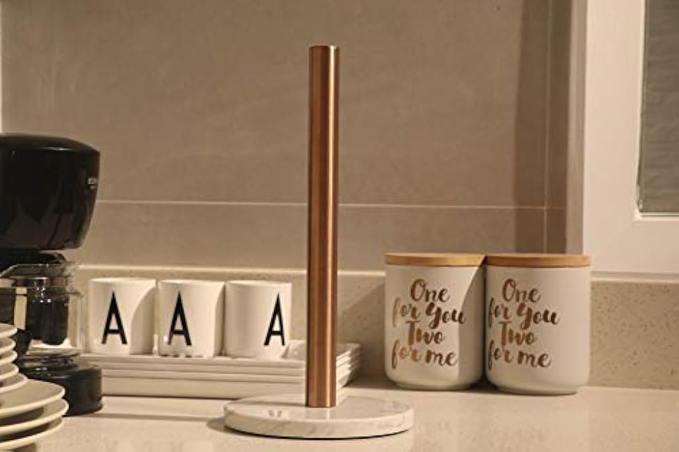 Marble Paper Towel Holder Copper Plated Paper Towel Holder with Marble Base (KZ33 - Bronze)