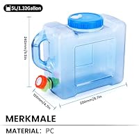 Umikk 5L Camping Wasserkanister mit Hahn, Griff, PC-Material, BPA-frei – Ansicht 4