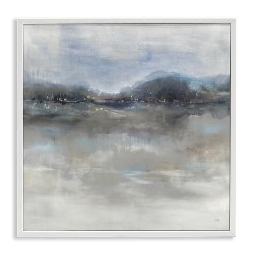Misty Water Reflection Landscape, 17 x 17 Inch Framed Giclée Print