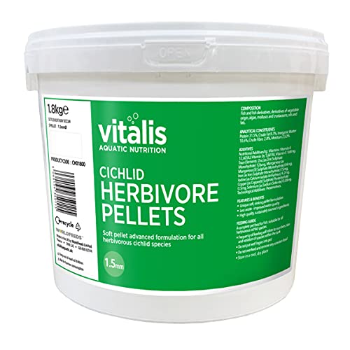 Vitalis Cichlid Herbivore Pellets Tropical Fish Food 1.8kg