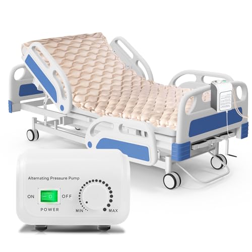 InhwRior Alternating Air Pressure Mattress Pad Pressure Relief Topper for Immobile Users Ultra Quiet Adjustable Pump Waterproof Design for Home and Care Use