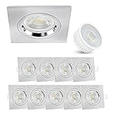 brumberg led einbaustrahler 230v LED EINBAUSPOT: Flacher Decken Einbaustrahler von linovum super flach nur 36mm Einbautiefe - Edelstahl Optik gebürstet eckig nicht schwenkbar