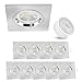 Produktbild linovum LED Einbaustrahler 10er Set extra flach (36mm) - Spot eckig Edelstahl Optik gebürstet inkl. LED neutralweiß 4W 230V