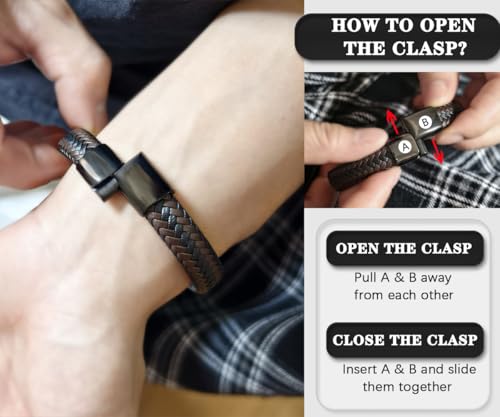 Birthday Gifts for Men Infinity Bracelets for Men Braided Leather Stainless Steel Lettering Love You Forever Gifts for Husband Fathers Day Son Grandson Boyfriend Brother4