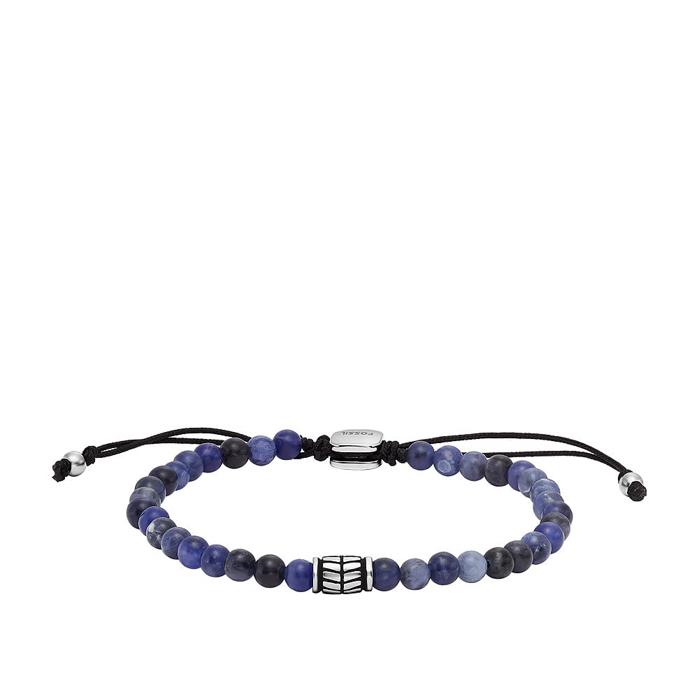 Fossil Bracelet for Men, Length: 250mm, Width: 4mm Silver Stainless Steel Bracelet, JF04414040
