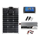 Sistema de kit de energía solar 220v / 1500w Kit inversor 600w Panel solar Cargador de batería...