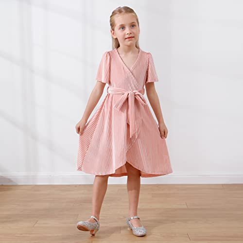 Flower Girls Dress Party Wedding Bridesmaid Pageant Girls' Prom Special Occasion Casual Elegant Dresses 4-13 Years(Pink,8-9 Years) #TOP3