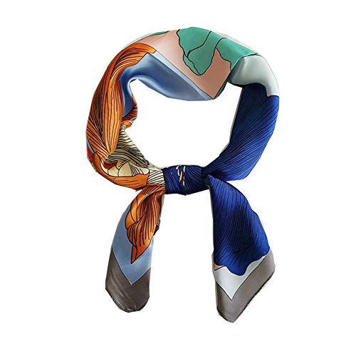 FONYVE Silk Feeling Scarf Medium Square Satin Head Scarf for Women 27.5“