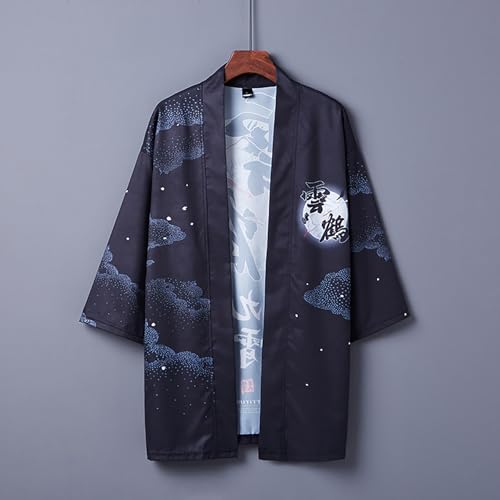 Image of Women's and Men Cardigan Jackets Lightweight Japanese Kimono Long Sleeves Open Front Coat