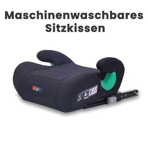 YALION Sitzerhöhung Auto Kinder Kindersitzerhöhung ISOFIX, Schwarz – Ansicht 5