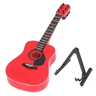 Ornement de guitare, guitare miniature petits détails fins portables avec support pour la décoration de la maison pour… – Image 6