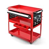 Crystals Tool Trolley Cart on Wheels – Workshop & Garage Storage Organizer with Drawer - Lockable Wheels - Workshop DIY - Image 1