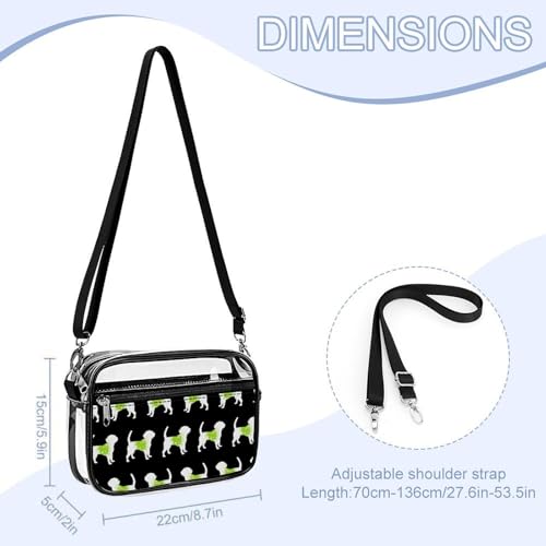 Musical Note Dog Clear Stadium Bag Mini Crossbody Bag Anti-Theft Side Shoulder Bags Messenger Bag Unisex2