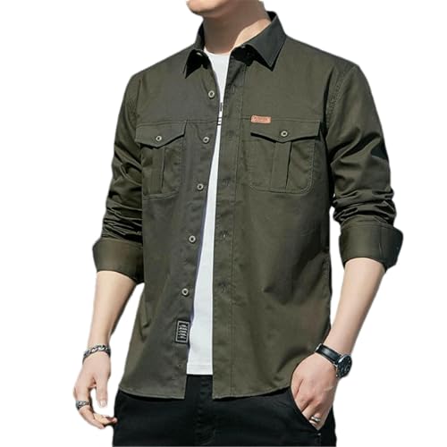 Chemise cargo en coton pour homme de qualité supérieure style casual