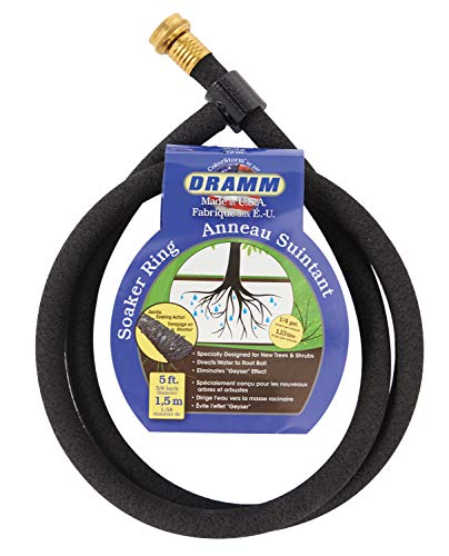 Dramm ColorStorm Premium Ring Soaker Garden Hose, Evenly Water Gardens & Beds, Drip Hose, Heavy Duty Water Seeper, Black, 5/8' x 5 Foot
