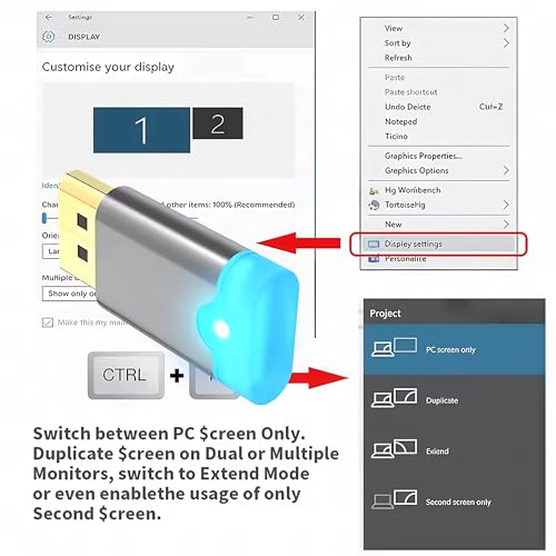 Bolwins A98 DisplayPort Dummy Plug 4K Virtual Display Emulator do systemów Headless, symulacja monitora DP do zdalnego pulpitu, renderowanie GPU, serwer NAS, Plug and Play, aluminium, Windows Mac