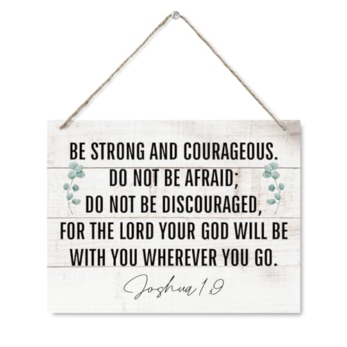 Christian Inspirational Decor 12x8 Inch - Joshua 1:9 "Be Strong