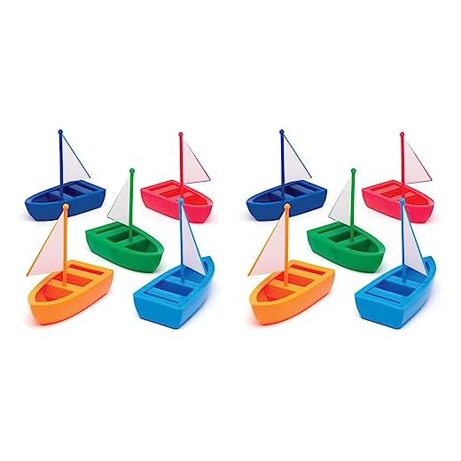 Baker Ross Segelboote aus Kunststoff (6er-Pack) In 5 Rot, Marineblau, Grün, Orange und Hellblau. (Packung mit 2)