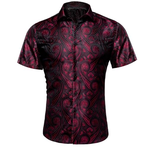 Uwdiohq - Uwdiohq Promo Commande en Cours Chemise Homme Manches Courtes Satin Ample Blanche Ete Hawaienne Bleu De Bowling Longue Lin Fantaisie Chemisette 7XL A Fleur Garcon Rouge Et Noir Manche Courte