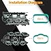 Engine Intake Manifold Gasket Set Lower and Upper Silicone Rubber Compatible with Chrysler 200 300 Dodge Durango Jeep Cherokee Gladiator Wrangler Ram 1500 3.6L V6 Replace# 68217514AB MS97204 MS97205