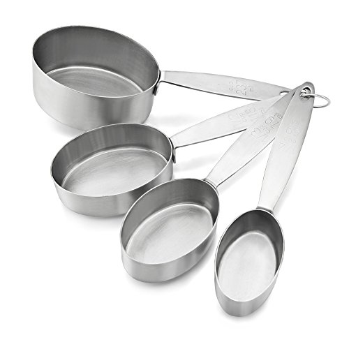 New Star Foodservice | Conjuntos de colheres de medição de nível comercial, Prata, 8-Piece Set (Oval