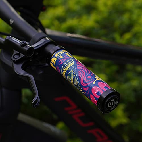 Chooee Silicone Mountain Bike Grips, MTB Grips Double Lock on Bicycle Handlebar Grip AJT, Purple - Image 3