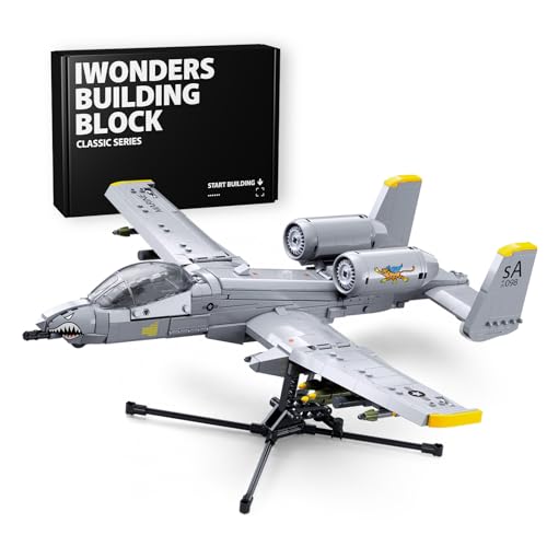 A-10 Thunderbolt II Warthog Fighter Jet Building Block Airplane Gift Kid 6+