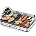 LEBENLANG 2400W Plancha Cocina - Incl. Pinzas para barbacoa & Protector contra salpicaduras I 48x30cm Para interior y exterior I Plancha electrica para cocinar Grelhador electrico Plancha de asar xxl