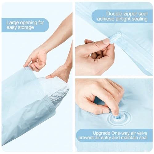 Image of LUXJET Travel Vacuum Storage Bags with Electric Pump, 8 Combo Vacuum Sealed for Clothes and Clothing, Luggage Space Saver Packing Compression (8 PACK COMBO)