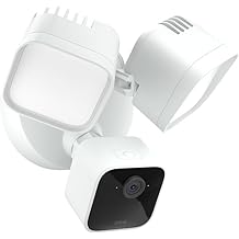 Blink Wired Floodlight Camera, Smart security camera, 2600 lumens, HD live view, enhanced motion detection, built-in siren, Works with Alexa, 1 camera (White)