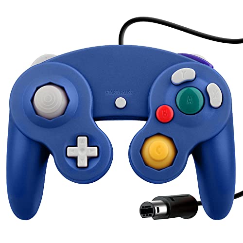 OSTENT Verdrahtet Schock Controller Spielcontroller Kompatibel für Nintendo Gamecube NGC Videospiel Farbe Blau