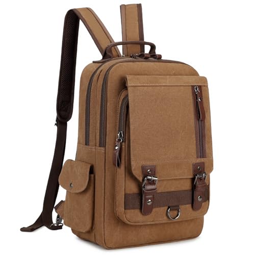 Image of mygreen Canvas Cross Body Messenger Bag Shoulder Sling Backpack Travel Rucksack