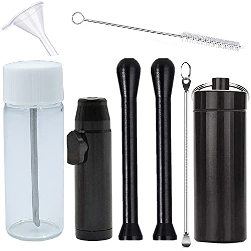 NICHNAOO 8 Pack Snuff Bullet Kits Snuff Bottle with Spoon Metal Snuff Bullet Glass Bottle Suction Tube Cleaning Brush Mini Funnel Container Tools NICHNAOO 8 Pack Snuff Bullet Kits Snuff Bottle with Spoon Metal Snuff Bullet Glass Bottle Suction Tube Cleaning Brush Mini Funnel Container Tools