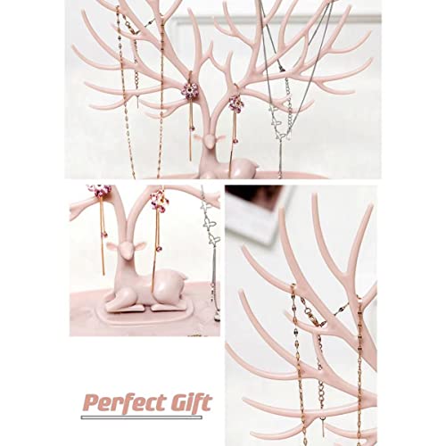 Yfly Antique Birds Tree Stand Jewelry Display Necklace Earring Bracelet Holder Organizer Rack Tower Pink #TOP3