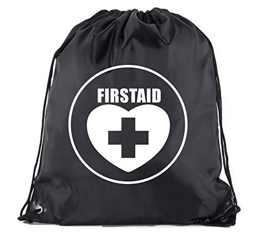 Image of Mato & Hash First Aid Backpack Drawstring Medical Bag for Emergencies or Epi Pen & Medicine - Black CA2500FirstAid S2