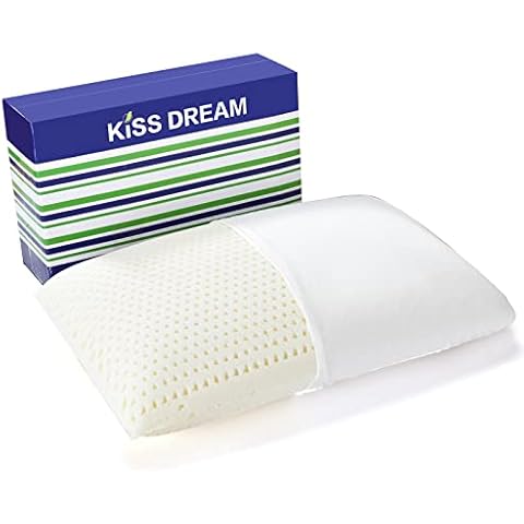 Kiss Dream 100% Natural Talalay Latex Pillow Sleeping Bed Pillows, Extra Soft Luxury Standard Pillow, Perfectly Aligns for Side/Back Pain, Stomach, Neck, Pressure Relief, Removable Cotton Cover Cover