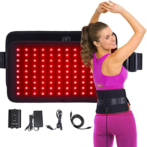 DGQY Large Red Infrared Light Therapy Belt Device for Body Waist Back Shoulder Pain Relief Wrap FDA Cleared Panels Home Use Pad for Thighs Joints Muscle Relaxation Father's Day Gift (Black)