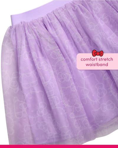 Image of Hello Kitty Girls Skirt Set - 2 Piece Short Sleeve T Shirt and Tutu Skirt Kids Outfit Set (Sizes: 2T-12)