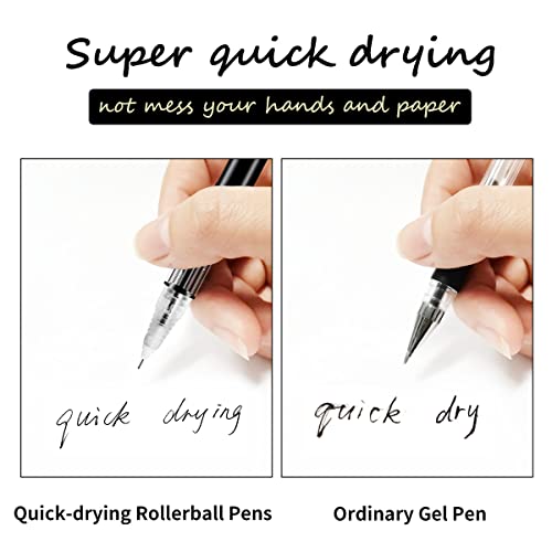 Piochoo PIO866-15 Pack Liquid Ink Pens, 0.5Mm Fine Point Writing Pens Large Capacity Black Rollerball Pens thumb #2