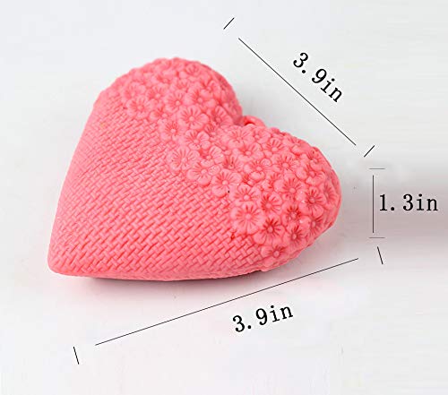Stampo in silicone a forma di cuore 3D per sapone fai da te a forma di fiore