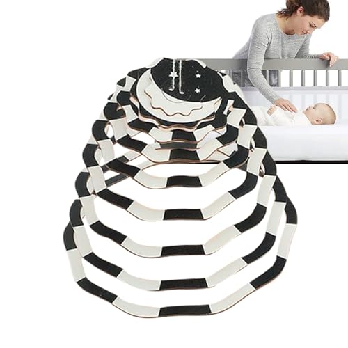 ベビーベッドの垂れ下がったおもちゃ、ぶら下がっている赤ちゃんのおもちゃ - 木製の回転感覚ベルスタンド | 教育的な認知感覚ぶら下がりガラガラのおもちゃ、子供のための幼児のティーチャーエイド、または幼稚園