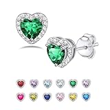 Seleneva Birthstone Stud Earrings for Women Sterling Silver Dainty Earring Crystal Zirconia Stud Earrings Birthday Christmas Valentine's Day Jewellery Gifts for Mum Sisters Girlfriend (May.)