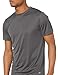 Amazon Essentials T-Shirts For Men, Active Performance Tech, Available in Big & Tall, Pack of 2, Dark Grey/Black, Medium